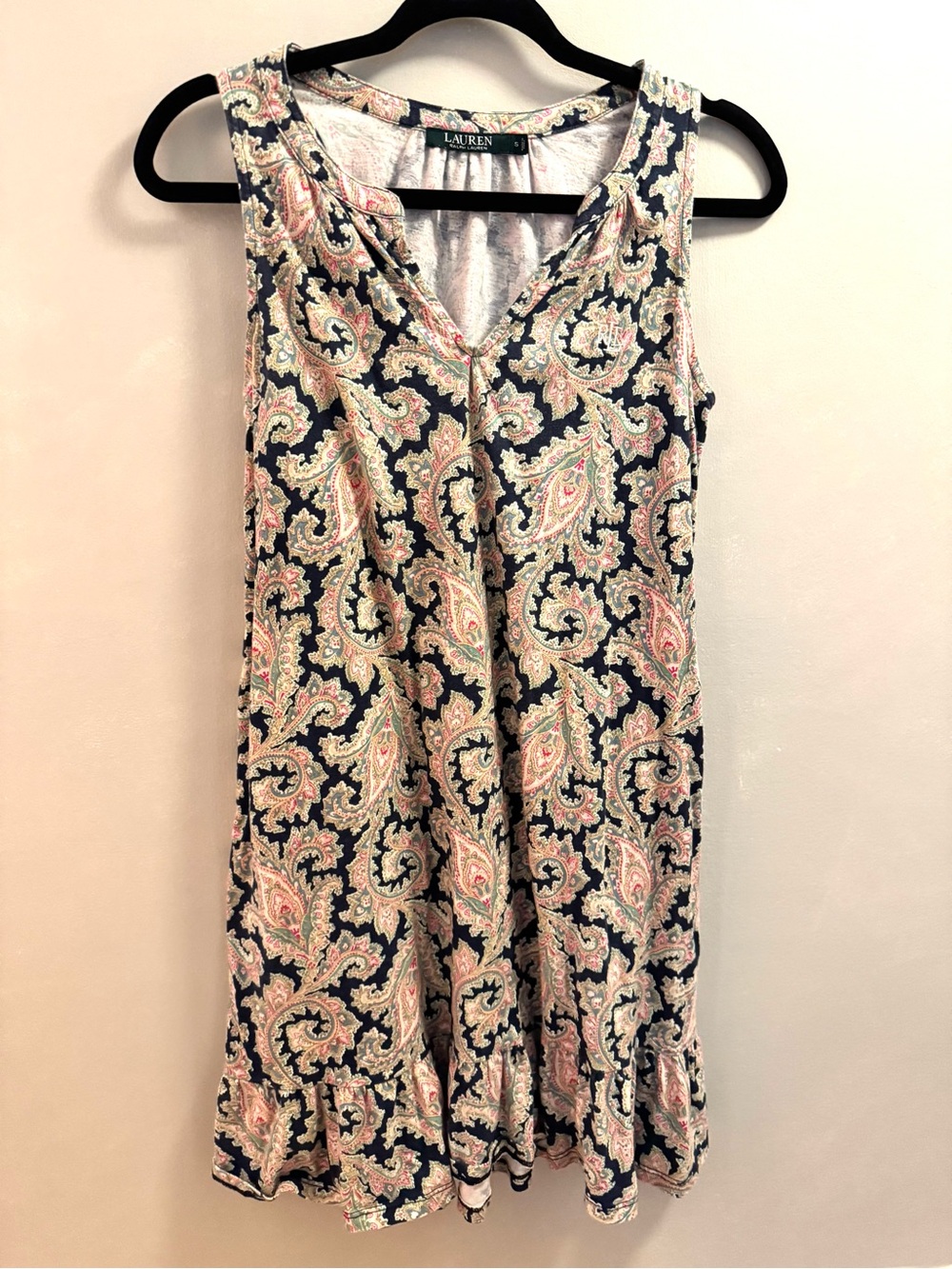 Lauren Ralph Lauren Navy Paisley Sleeveless Nightgown